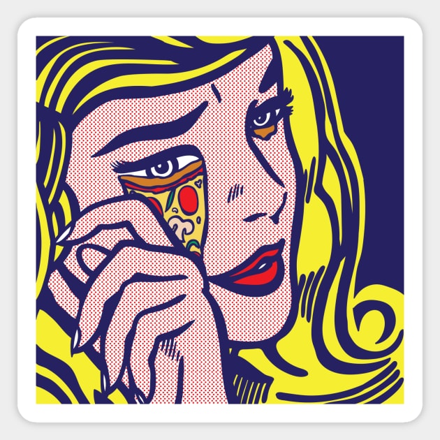 Crying Pizza Girl Sticker by Moonguts